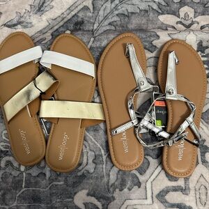 West Loop Sandals Duo - White and Metallic